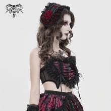 Load image into Gallery viewer, TT30902 Red Gothic-Style Heart-Shaped Strappy Cropped Top
