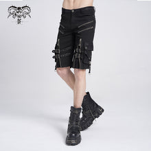 Load image into Gallery viewer, PT029 punk rock adjustable zippered summer men shorts with loops
