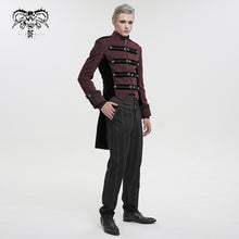 Load image into Gallery viewer, CT19902 Gothic dark pattern four-breasted black and red coat
