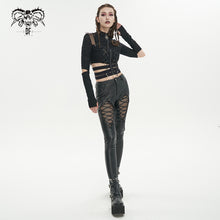 Load image into Gallery viewer, TT237 Punk daily High Neck Elastic Long Sleeve Women&#39;s T-Shirt
