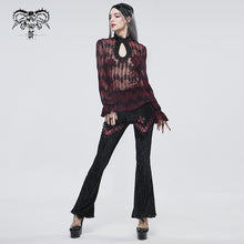 Load image into Gallery viewer, PT149 Striped flocked flared pants
