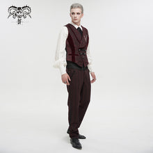 Load image into Gallery viewer, PT18902 Gothic red and black striped mid-high waist men&#39;s trousers

