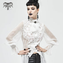 Load image into Gallery viewer, AS08002 white Gothic chiffon lace bow tie
