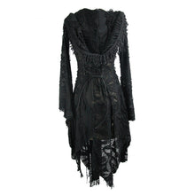 Load image into Gallery viewer, CT037 darkness ragged horn sleeve women punk long coat with cap and scarf
