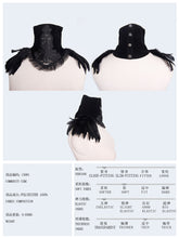 Load image into Gallery viewer, CA001 Gothic party accessory sexy women feather velveteen black high collar
