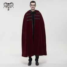 Load image into Gallery viewer, CA02602 Gothic wine fur collar velvet cloak
