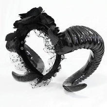 Load image into Gallery viewer, EAS010 Gothic horns rose headband
