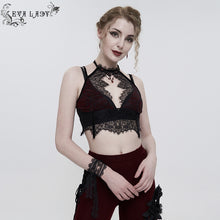Load image into Gallery viewer, ECST005 Burgundy halter sexy lingerie
