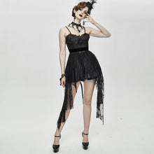 Load image into Gallery viewer, ESKT028 club versatile translucent sweep sexy ladies lace skirt with shoulder-straps
