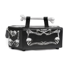 Load image into Gallery viewer, AS133 black Gothic 3D Skull printing leather coffin shoulder bag and handbag
