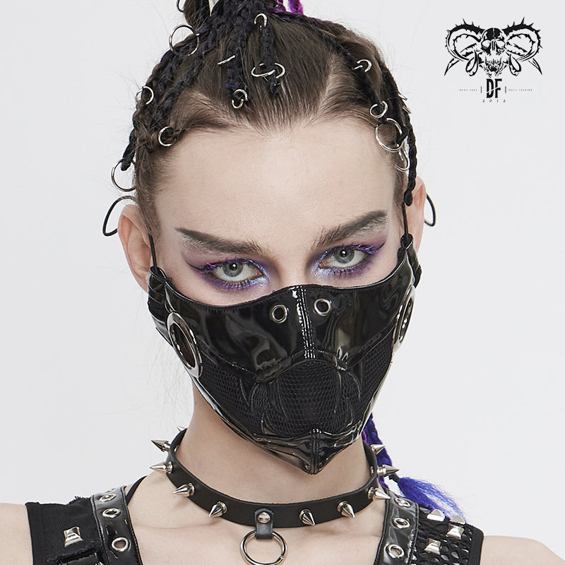 MK04601 women bucktooth bright leather mask