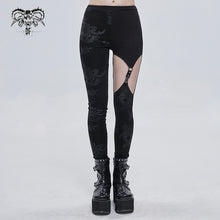 Load image into Gallery viewer, PT148 Ripped spider web printed asymmetrical leggings
