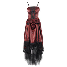 Load image into Gallery viewer, SKT11302 red Gothic tube top layered full dress
