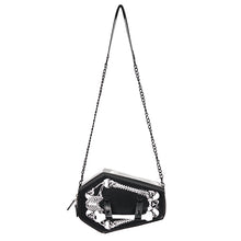 Load image into Gallery viewer, AS133 black Gothic 3D Skull printing leather coffin shoulder bag and handbag
