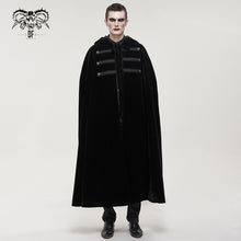 Load image into Gallery viewer, CA02601 Gothic black fur collar velvet cloak
