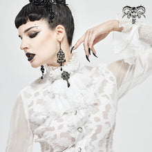 Load image into Gallery viewer, AS08002 white Gothic chiffon lace bow tie
