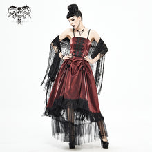 Load image into Gallery viewer, SKT11302 red Gothic tube top layered full dress

