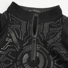 Load image into Gallery viewer, TT166 Cyberpunk print high neck long sleeve ultra short T-shirt
