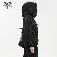 Load image into Gallery viewer, CA03601 Black Glitter Gothic Rose Cape
