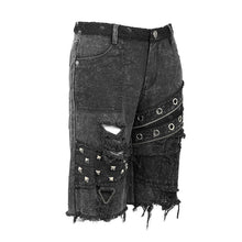 Load image into Gallery viewer, PT113 decadence Summer punk rock men nailed ragged shorts
