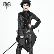 Load image into Gallery viewer, CT17101 Wave pattern black Gothic fake two-piece jacquard coat
