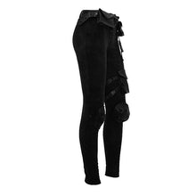 Load image into Gallery viewer, PT102 biker daily dark pattern women punk stretchy fitted pants with bags
