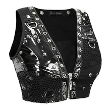 Load image into Gallery viewer, WT058 Punk asymmetric heavy metal super short vest
