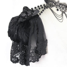 Load image into Gallery viewer, ECA002 Gothic lace short sleeve sexy women shawl with necklace
