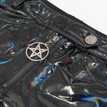 Load image into Gallery viewer, PT166 Punk iridescent Super Stretch Women&#39;s Leather Shorts
