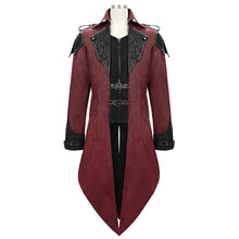 Load image into Gallery viewer, CT06902 punk handsome movie cool actor red hooded leather long coats
