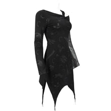 Load image into Gallery viewer, SKT134 Bone printing asymmetric off-the-shoulder dress

