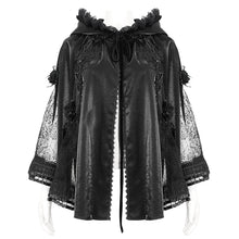 Load image into Gallery viewer, CA03601 Black Glitter Gothic Rose Cape
