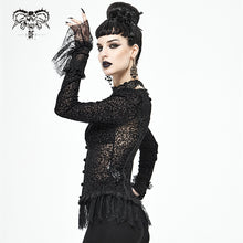Load image into Gallery viewer, SHT056 Gothic flocking pattern knitted blouse
