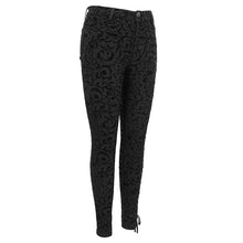 Load image into Gallery viewer, PT135 Gothic flocking patterned laced up asymmetrical side women pants
