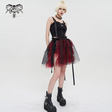 Load image into Gallery viewer, SKT147 Punk Rock Black and Red One Piece Women&#39;s Skirt
