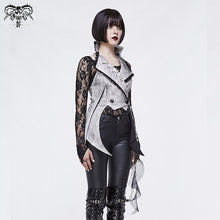 Load image into Gallery viewer, WT033 daily life women asymmetrical off white painted mid-length winter women waistcoat

