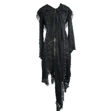 Load image into Gallery viewer, CT037 darkness ragged horn sleeve women punk long coat with cap and scarf
