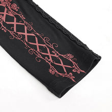 Load image into Gallery viewer, PT14702 Burgundy Lace Tie Rope pattern Printed Leggings
