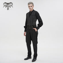 Load image into Gallery viewer, PT18901 Gothic black striped mid-high waist men trousers

