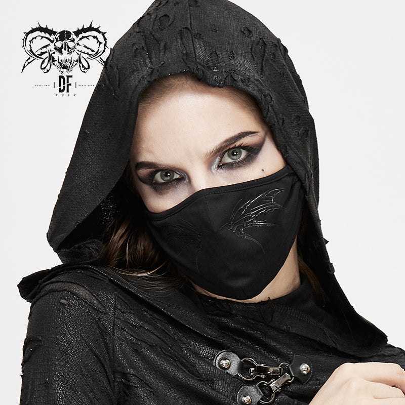 MK02301 devil fashion unisex 3D wing printing punk black cotton mask