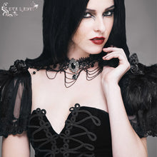 Load image into Gallery viewer, ECA002 Gothic lace short sleeve sexy women shawl with necklace
