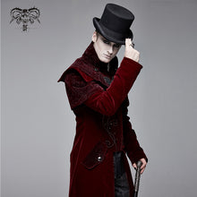 Load image into Gallery viewer, CT13402 Gorgeous gentlemen stand collar red gothic velveteen coat
