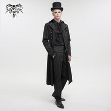 Load image into Gallery viewer, CT196 gothic basic style dark pattern leather trench coat
