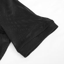 Load image into Gallery viewer, TT039 Summer daily hexagonal diamond mesh round neck short sleeve men punk T-shirts
