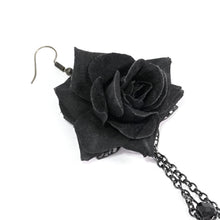 Load image into Gallery viewer, AS093 black roses gothic sexy women earrings
