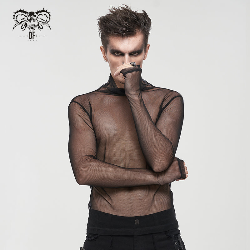 high neck mesh top
