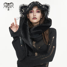 Load image into Gallery viewer, AS143 Black Bat Ears Punk Hooded Scarf
