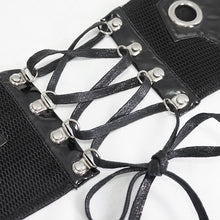 Load image into Gallery viewer, AS074 Cyberpunk bright leather women lace up mesh belts
