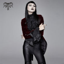 Load image into Gallery viewer, CT13302 Autumn red women gothic party Paisley jacquard velvet swallow-tailed jackets

