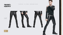 Load image into Gallery viewer, PT022 best seller daily wear men synthetic leather basic model punk tight trousers
